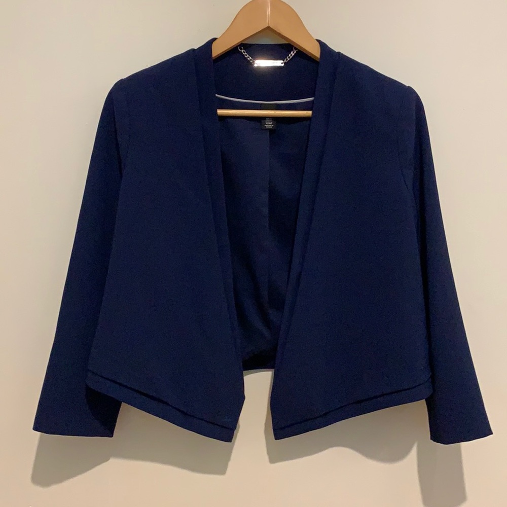 Cropped Navy Blue Blazer (4)